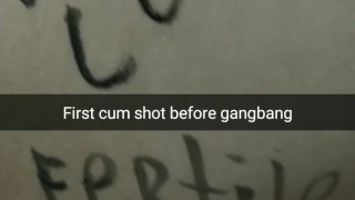 First cumshot on my wife's panties before gangbang! [Snapchat. Cuckold]