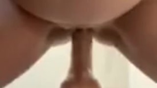 Riding 8.5 inch Dildo And Fills My Pussy With Cum 