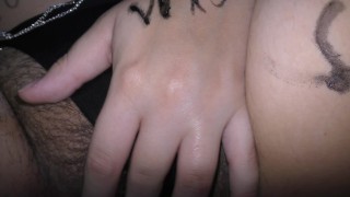 Pregnant girl covered in dirty bodywritings. turned into cumdump