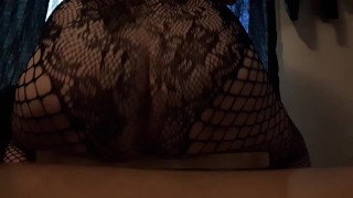 Early morning ride in my fishnets untill my pussy squirted with orgasms!