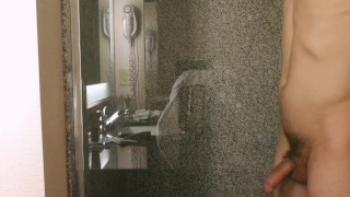 Huge Cum Load on Glass Door