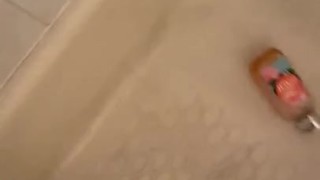 playing with my feet in shower 