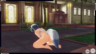 3D HENTAI neko girl masturbates and cums
