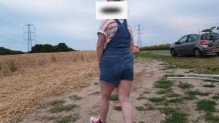 Peed my overalls outdoors when our female freind was with us! she made me laugh pulling funny faces