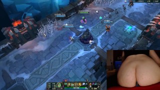 Stimulation in ass and pussy while playing League of Legends #14 Luna