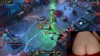 Stimulation in ass and pussy while playing League of Legends #14 Luna