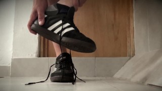 Sneaker Removal with a Touch of Man Ass