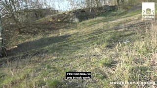 Arteya kneels down to suck his dick in a lost place! StevenShame.dating