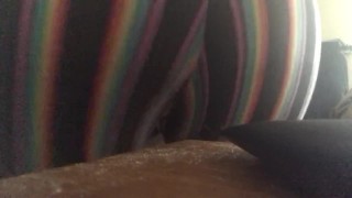 Shaking my ass in rainbow shorts(only fans and snap: babygirl00324) 