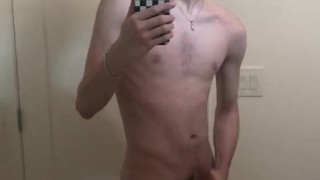 19 year old hairy college guy Jesse Gold jerking off in bathroom