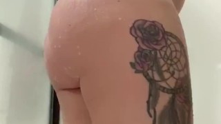 Petite cutie stretches pussy in shower (part 2 available now) 