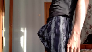 Russian teen in boxers jerks off big cock