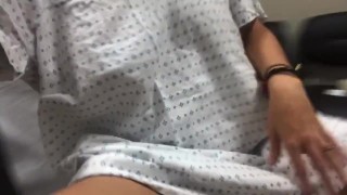 fingering and playing with my creamy wet pussy in the doctors office 