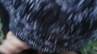 Twink gets a blowjob outdoors