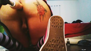 PInk Haired TS Lexxie Valentine Taking it From Her Toy