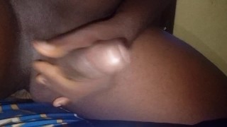 Stroking my big dick when my girlfriend isn't aroumd