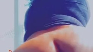 Sexy BBW does half naked tease with butt plug