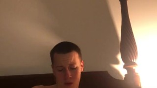 19 year old college guy Jesse Gold shows of his hairy hole and jerks off