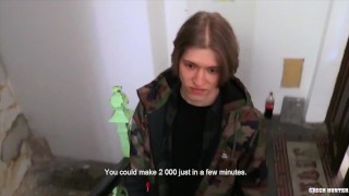 CZECH HUNTER 532 - Skinny Neighbor Gets POV Fucked Bareback