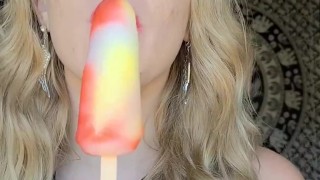 Hot Blonde Sucks Popsicle