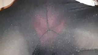 Thick Latia Booty and Cameltoe Visible in Skintight Seethrough Leggings