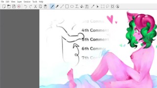 Nude Succubus Girl Drawing