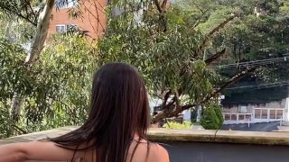 Playing with my SATISFYER SUCKING VIBRATOR in my balcony for my neighbours to see :)