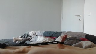 Intense shaking handsfree orgasm with my dick tied up