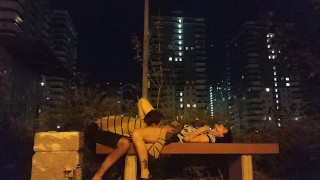 Sat on the face in public, he could not refuse. Facesitting.