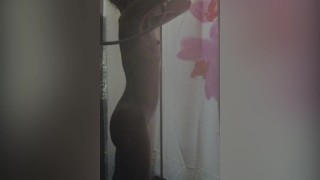 Solo fit girl take a shower