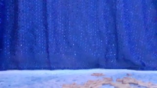 Teen steps on pretzels satisfying crunching noises