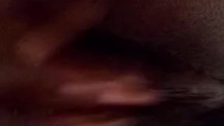Petite ebony fingering her pussy 