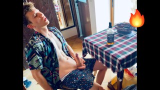 I caught my Step Brother Jerking Off and Drinking Whiskey in my room / Big Dick / Teen /