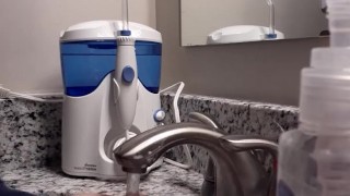 My crazy ass being a good example and washing my hands with TWO types of soap 