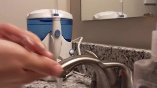 My crazy ass being a good example and washing my hands with TWO types of soap 