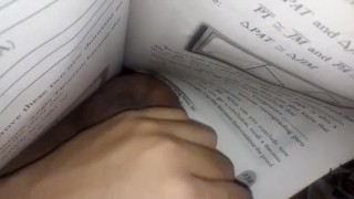 Korean teen jerkoff while studying!