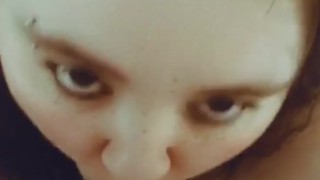 Snapchat girl sucks dildo POV
