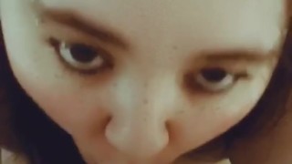 Snapchat girl sucks dildo POV