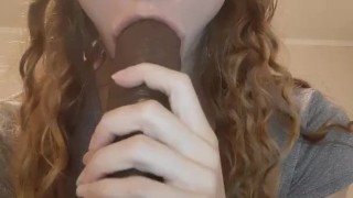 Making all you BBC wannabes jealous with my huge black dildo