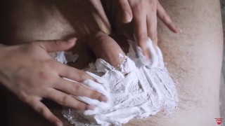 Gentle shaving of the penis 