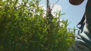 Quick outdoor wank while cycling from work