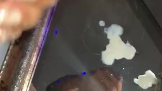 Moaning CUMSHOT on mirror