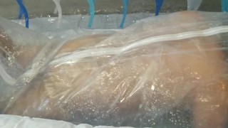 PVC body bag lotion bath plastic heels body suit