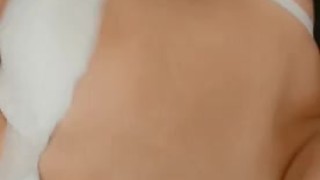 White undies boob rub