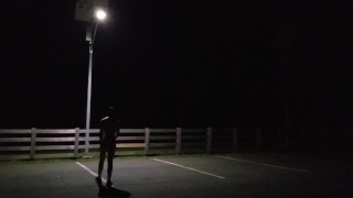 Public masturbation at night!