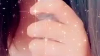 Cute glasses girl with big tits sucking off her toy sub to OF for full play video
