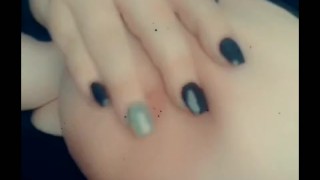 Chubby goth girl shows you her tits 