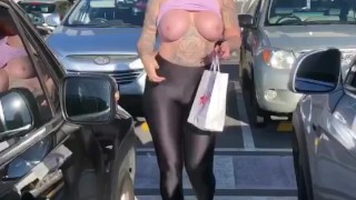 Gia Rouge Flashes All At The Mall 