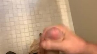 Jacking off in public restroom 