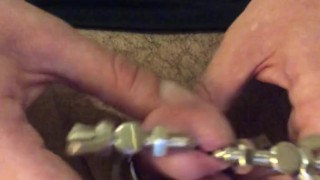 STRETCHING my PEE HOLE ** Stainless Steel Device **